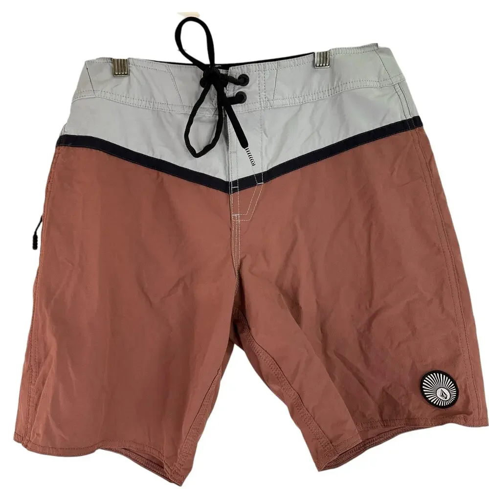 Volcom Men's Da Dubbs Liberator Swim Trunks Drawstring Board Shorts Size 28